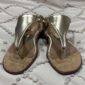 Sam & Libby Metallic Gold Thong Sandals